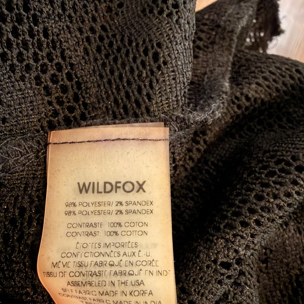 Wildfox NWOT Sea Maiden Scalloped Lace Black Eyelash Maxi Coverup - Image 8