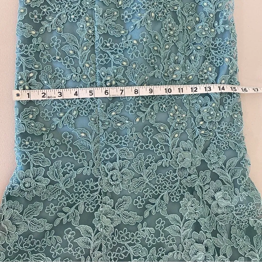 La Femme Formal Gown Beaded Lace Short-sleeved Mermaid Prom Dress 2 - Image 11