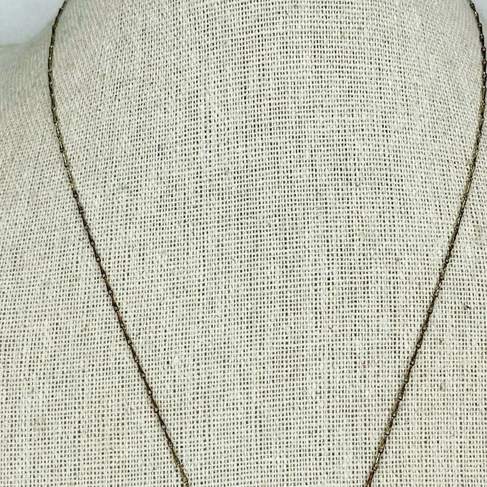 Gold Tone Rhinestone Pendant Chain Link Necklace - Image 5