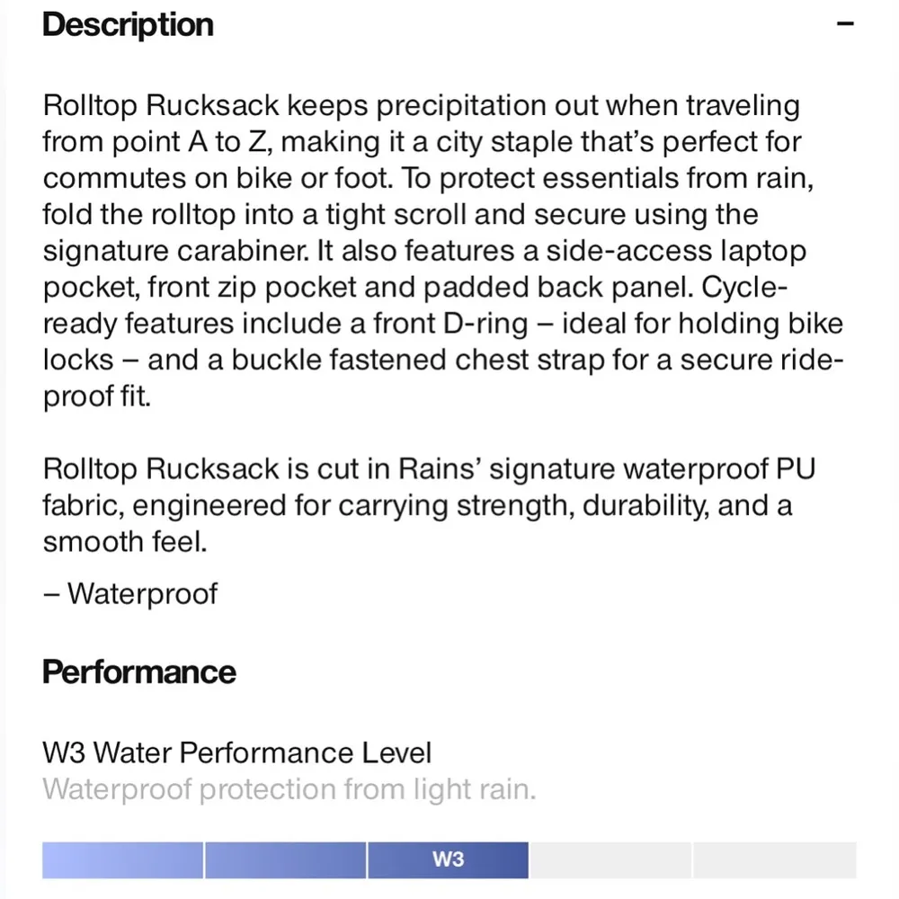 NWT Rains Rolltop Rucksack Zip - Image 3