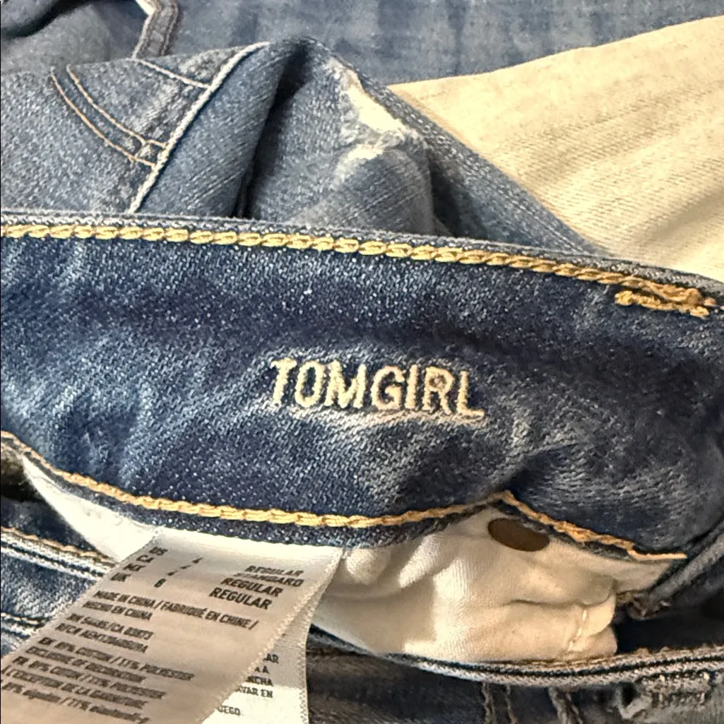 AMERICAN EAGLE Tomgirl Button-Fly Slouchy Relaxed Boyfriend Distressed Jeans 4 - Image 8