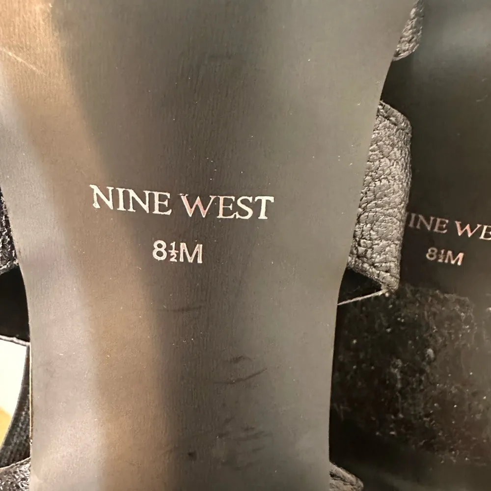 Nine West Black Strappy Studded Open Toe Heels Badgley 8.5 - Image 7