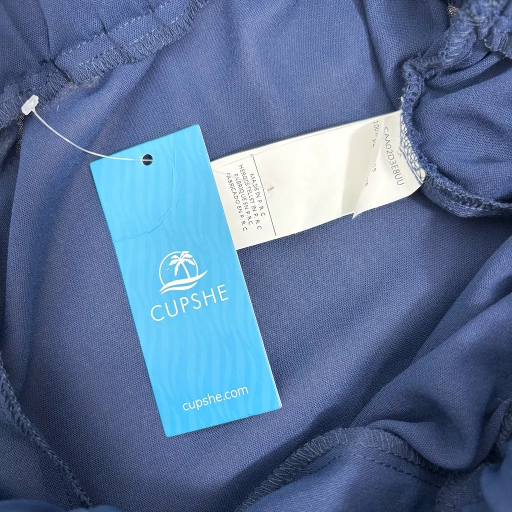 Cupshe Deep Blue Wide-Leg Lightweight Summer Pants size M - Image 6