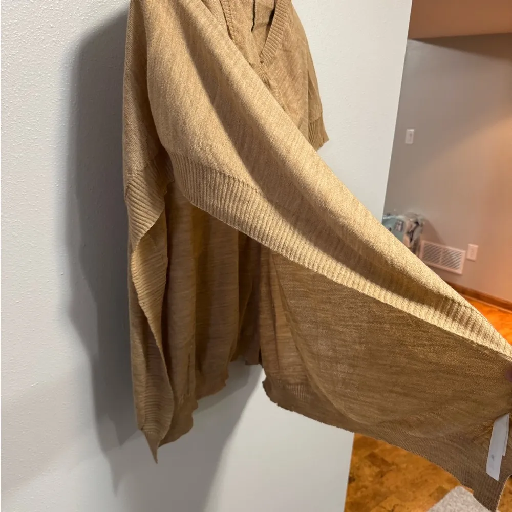 Loft Tan Shall Short Sleeve Sweater NWT Size XS/S - Image 3