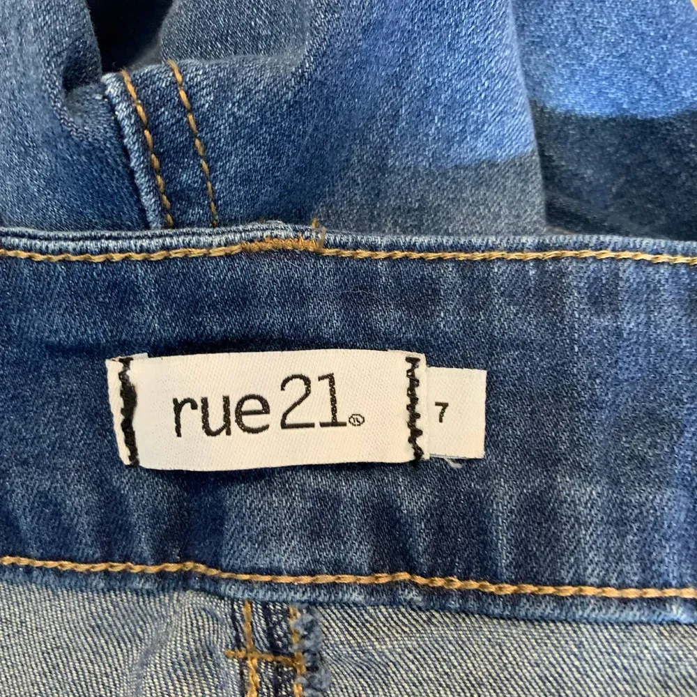 Rue21 Jeans Womens Juniors‎ 7 Blue High Rise Button Distressed Skinny Fit Jeans - Image 2