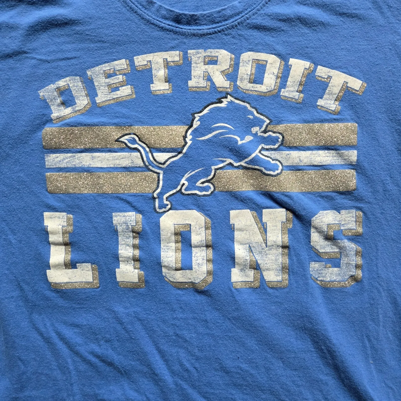 Detroit Lions NFL Team Apparel Womens Blue Graphic T Shirt Size L G - Image 5
