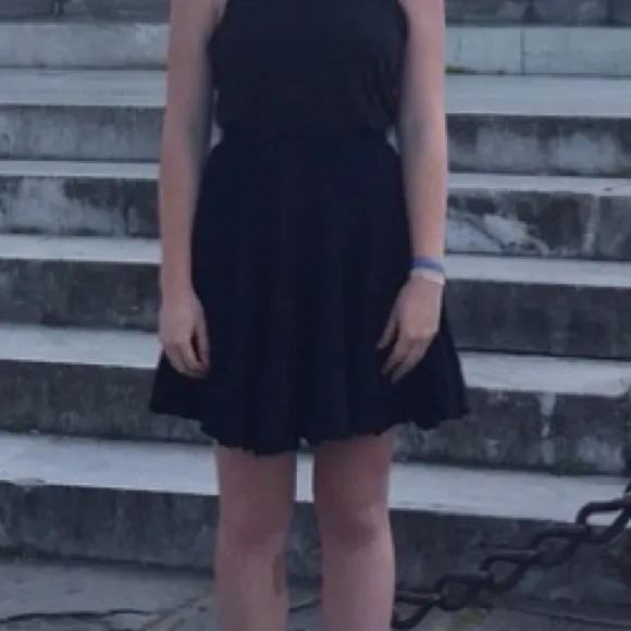 Kerisma Cashmere Skater Skirt, High-Waisted, Navy Blue Striped - Image 2