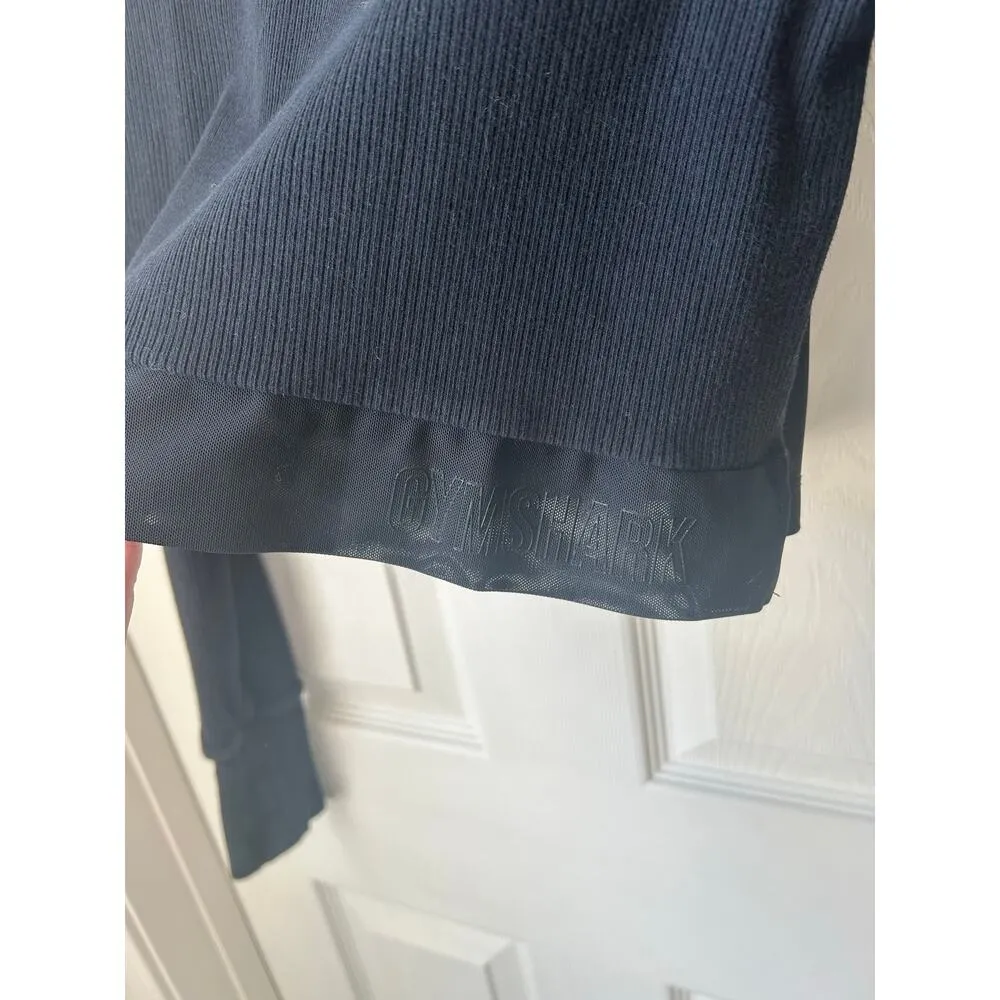 Gymshark Black Long Sleeve Workout Top - Medium - Image 2