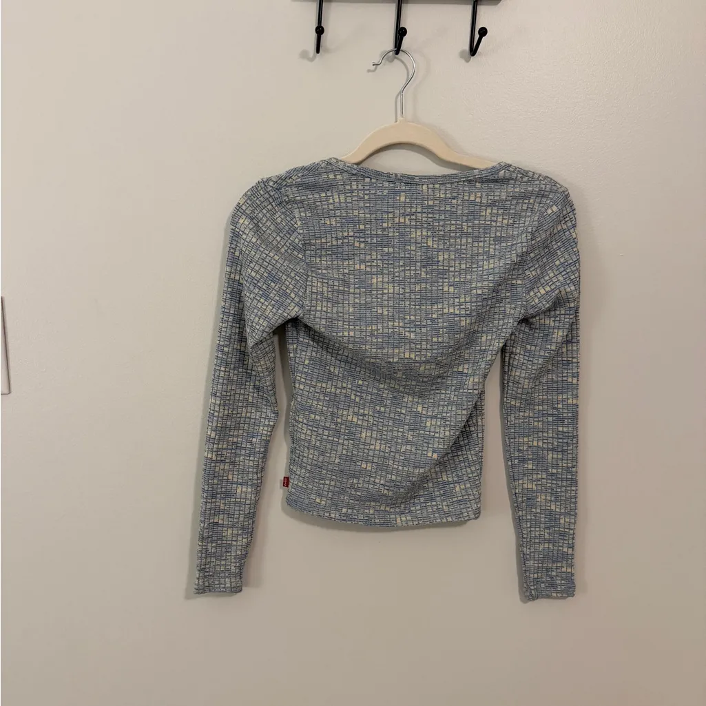 Levi's Women's Square Neck Long Sleeve Magnolia Top - Blue - Image 4