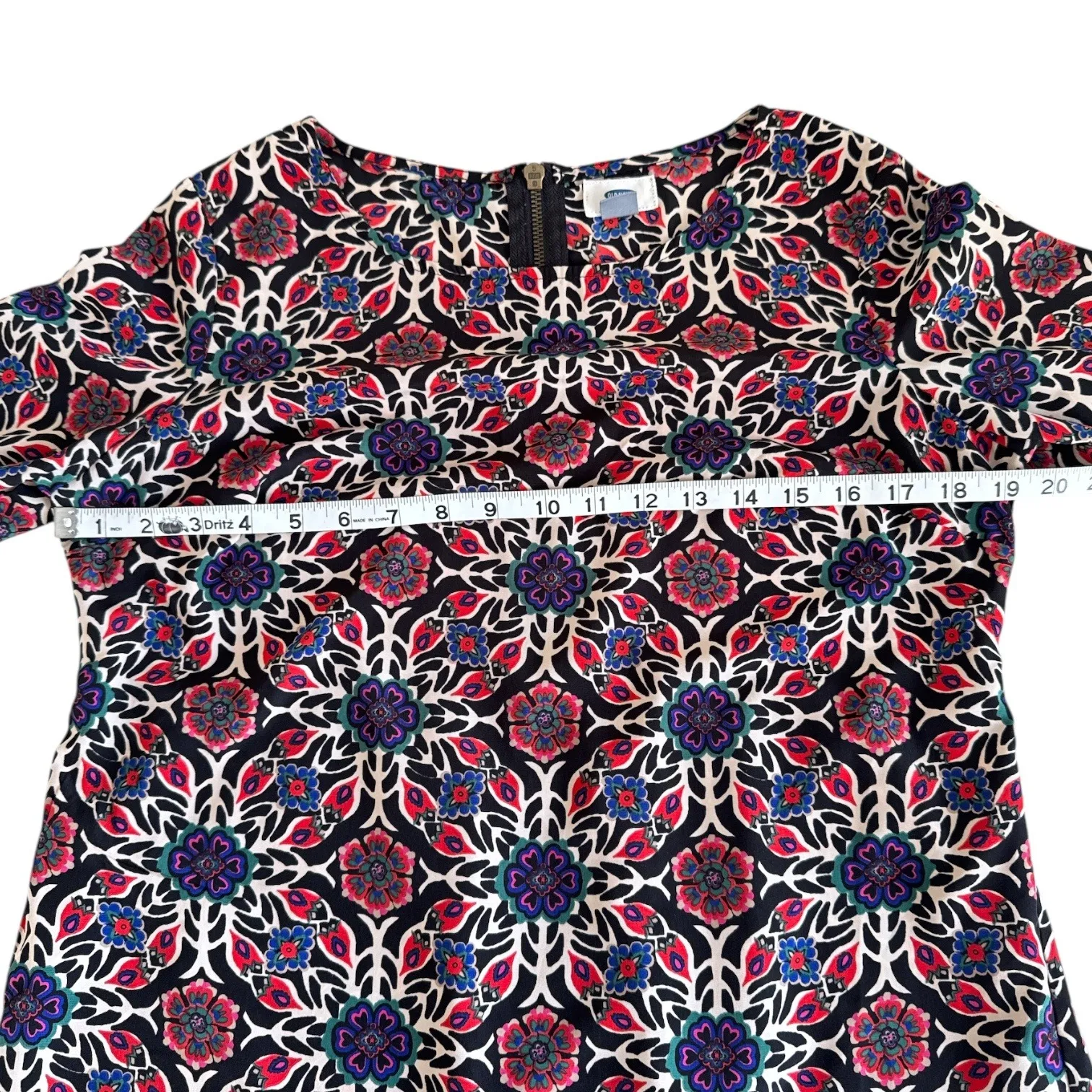 Old Navy Floral Print Dress‎ Medium Long Sleeve Casual Bohemian Back Zip - Image 7