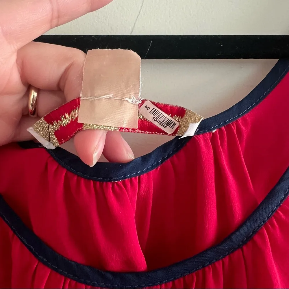 Amanda Uprichard AU Vintage 100% Silk Red Tunic Tank Dress Size: Petite - Image 7