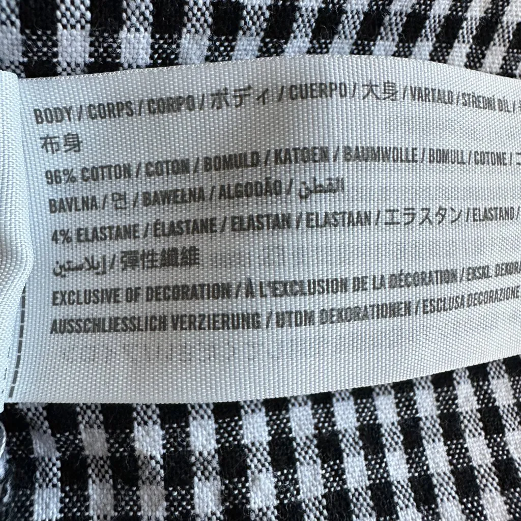 Hollister Womens Sleeveless Gingham Mini Dress  Size Small Black and White - Image 7