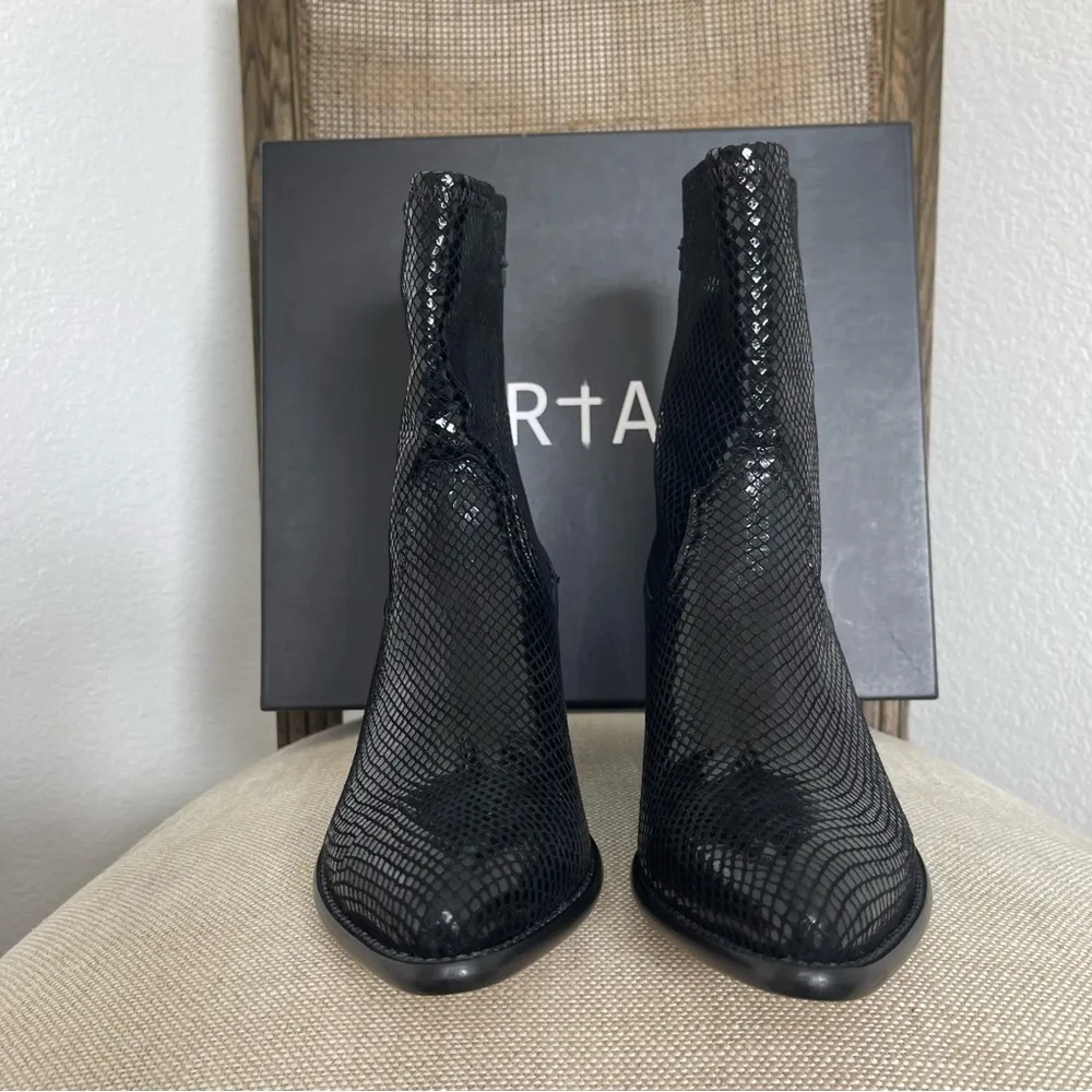 NIB RTA WOMEN SHORT COUNTRY WESTERN BLACK PATENT LEATHER BOOTS SZ 38 8 - Image 7