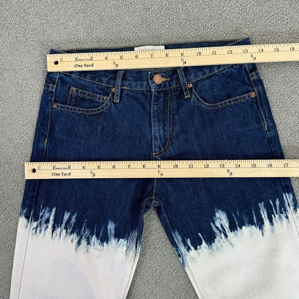 Isabel Marant Etoile Pradley Dip Dye Crop Jeans Colorblock Blue White Size 34 2 - Image 11