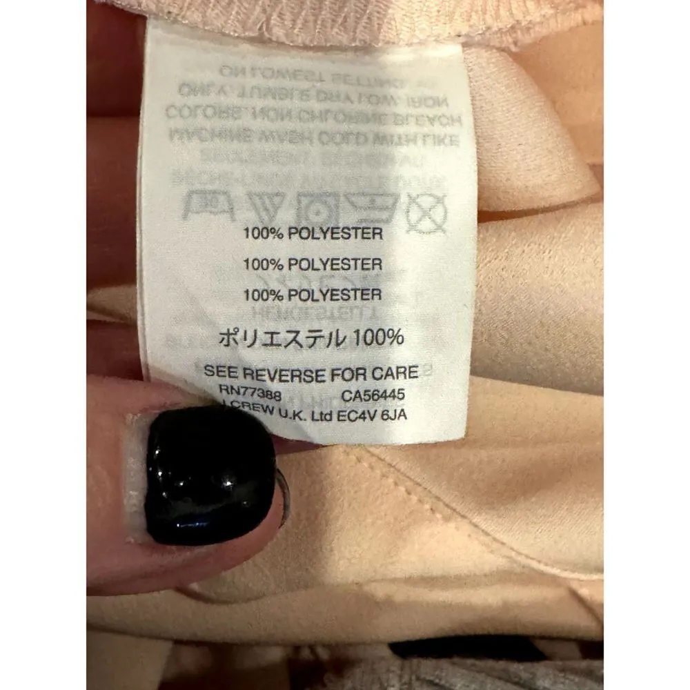 J. Crew Pale Pink Surplice V Neckline Puff‎ Blouson Sleeve Peplum Blouse Size 0 - Image 13