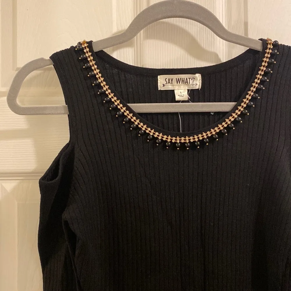 NWT Say What? Ribbed Cold Shoulder Dress - Image 2