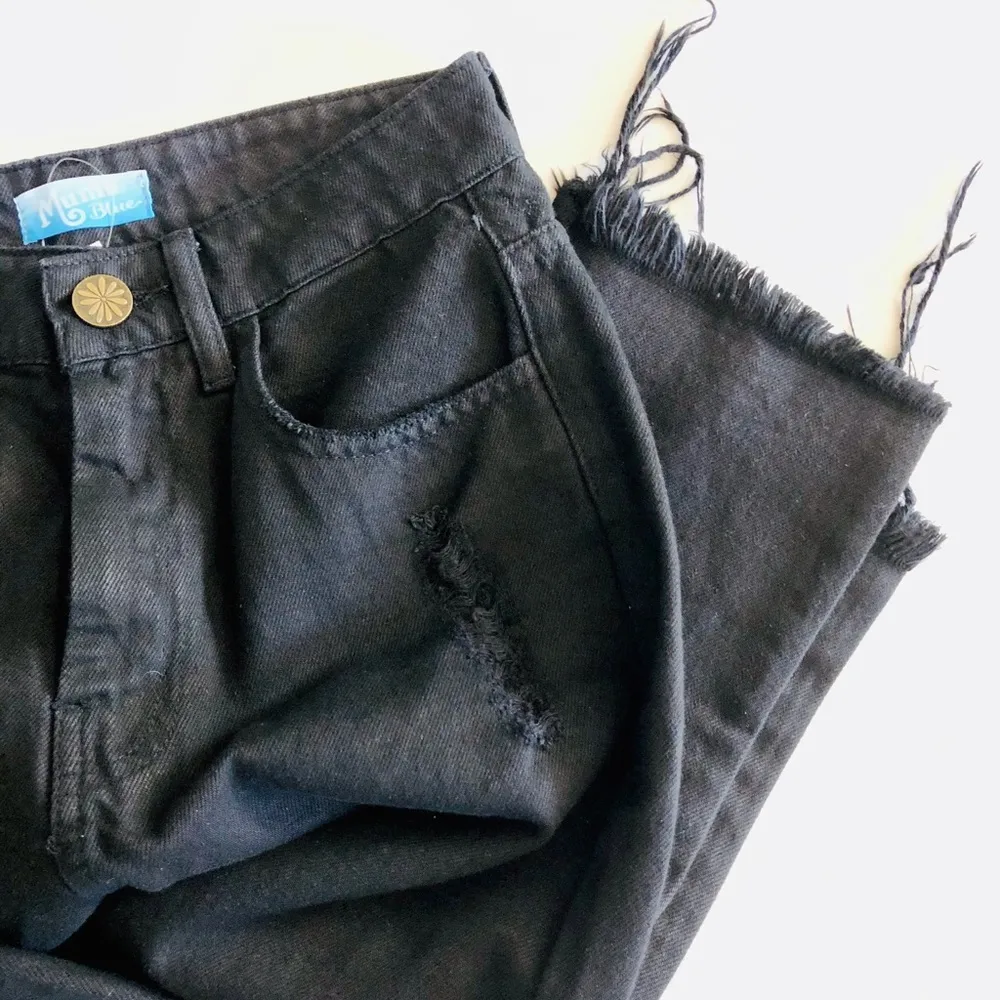 Show Me Your MuMu High Rise Black Ankle Crop Jeans, Brooklyn Distressed sz. 24 - Image 4