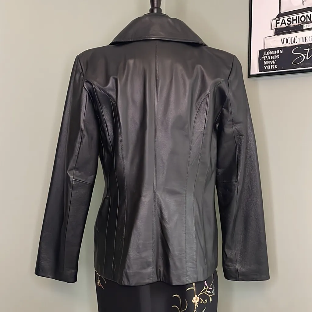 East 5th Elegant Women’s Black Genuine Leather Jacket Size Medium - Image 8