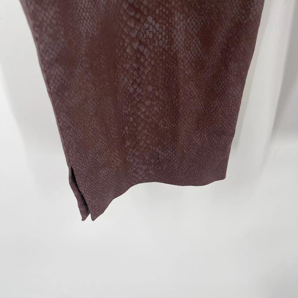 CHICO'S Pants Pull On US Size 8R So Slimming Ankle Reptile Brown Sheen Stretch - Image 12
