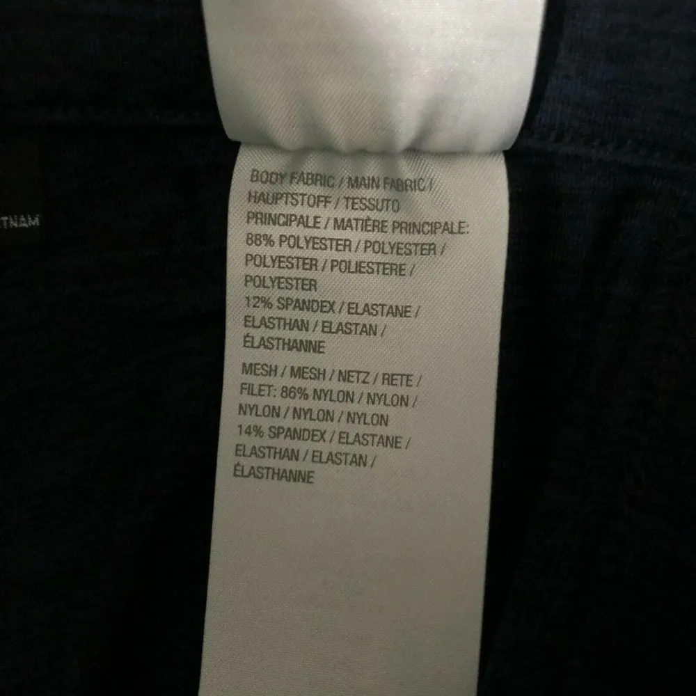 H by Halston Regular Space Dye Knit Leggings with Mesh Panels Navy Blue Size XS - Image 5