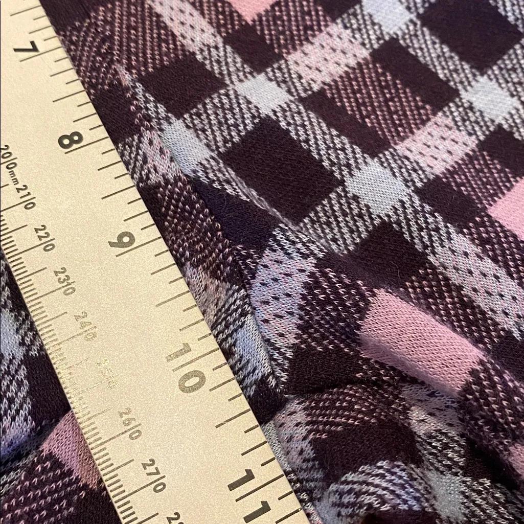 Anthropologie Maeve Plaid Cropped Flare Knit Soft Pants Purple Pink Size S - Image 5