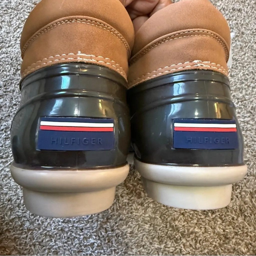 Tommy Hilfiger Duck Ankle Boots Snow Winter Blue & Tan Women's Size 9 US - Image 4