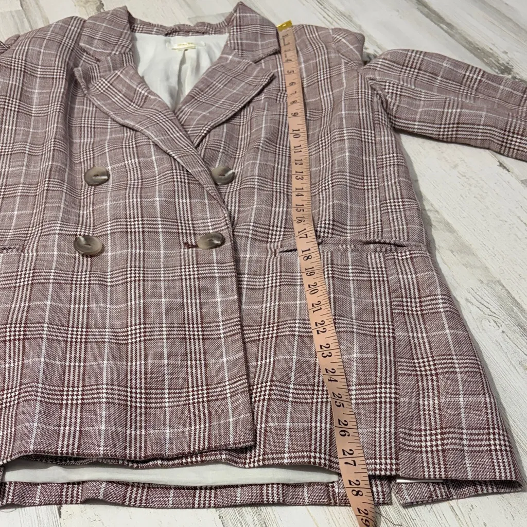 Anthropologie Maeve Brown Plaid Blazer Size 4 - Image 10
