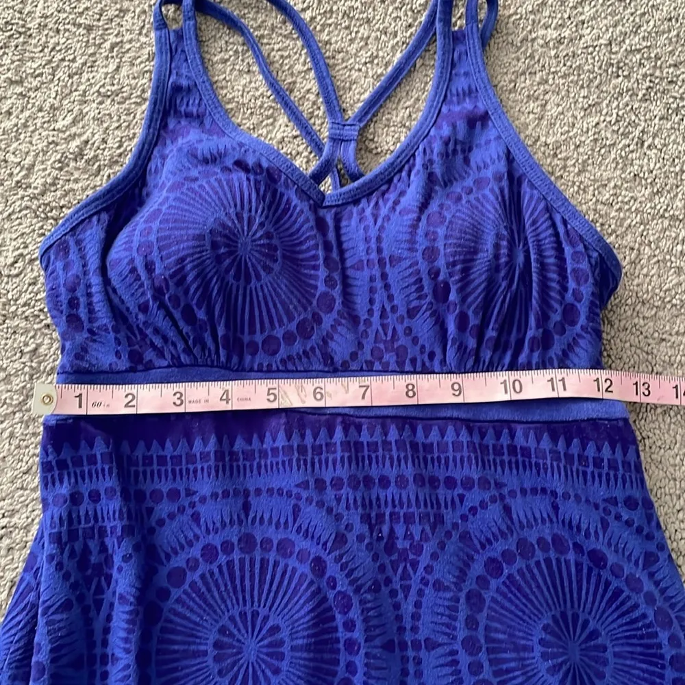 DAKINI Royal Blue Pattern Strappy Tank Dress | Size Small - Image 7