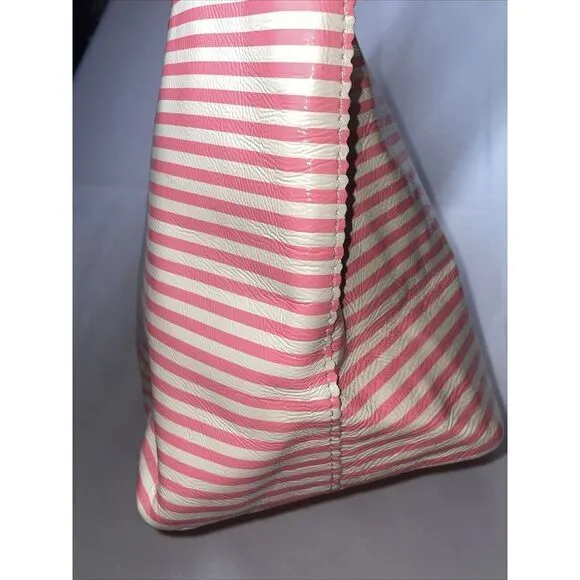 kate spade‎ new york Large Women's Tote Bag Neon Pink Striped PVC? - Image 8