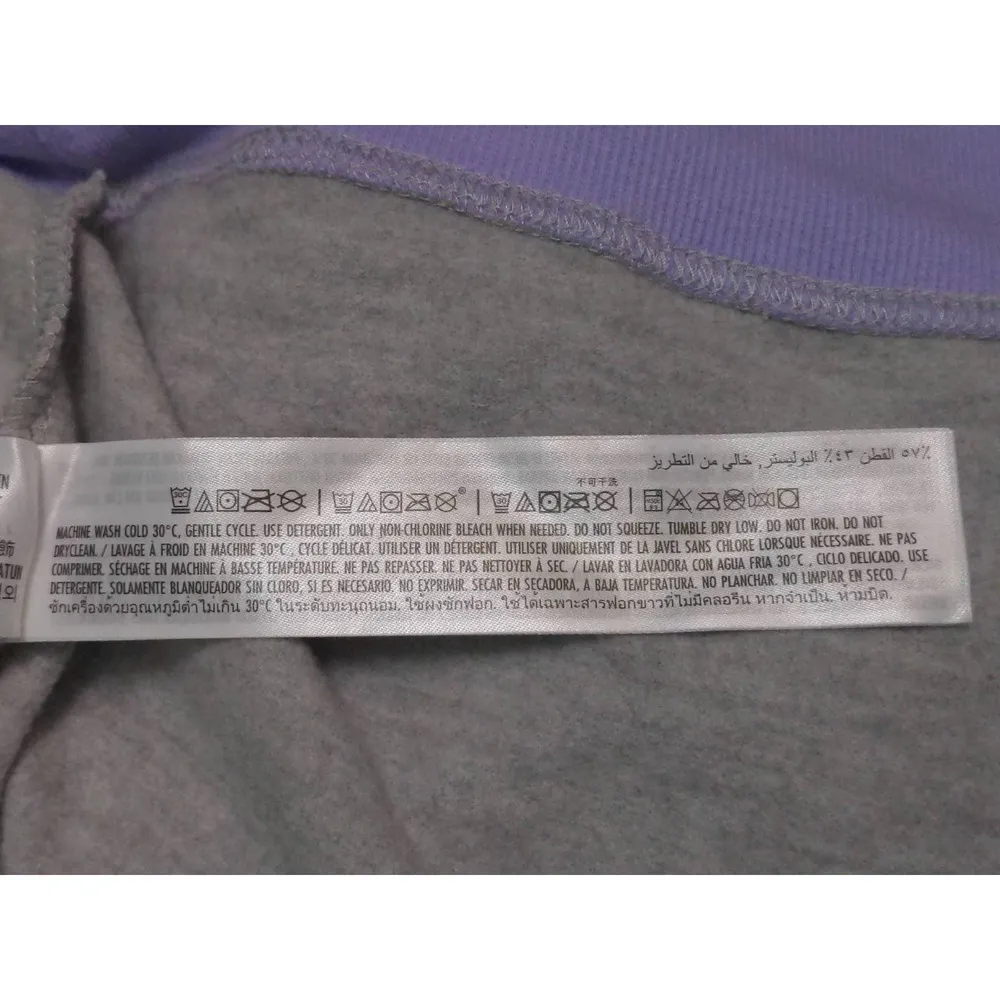 Disney Womens Crewneck Sweatshirt Purple Gray Pullover Color Block Long Sleeve M - Image 8