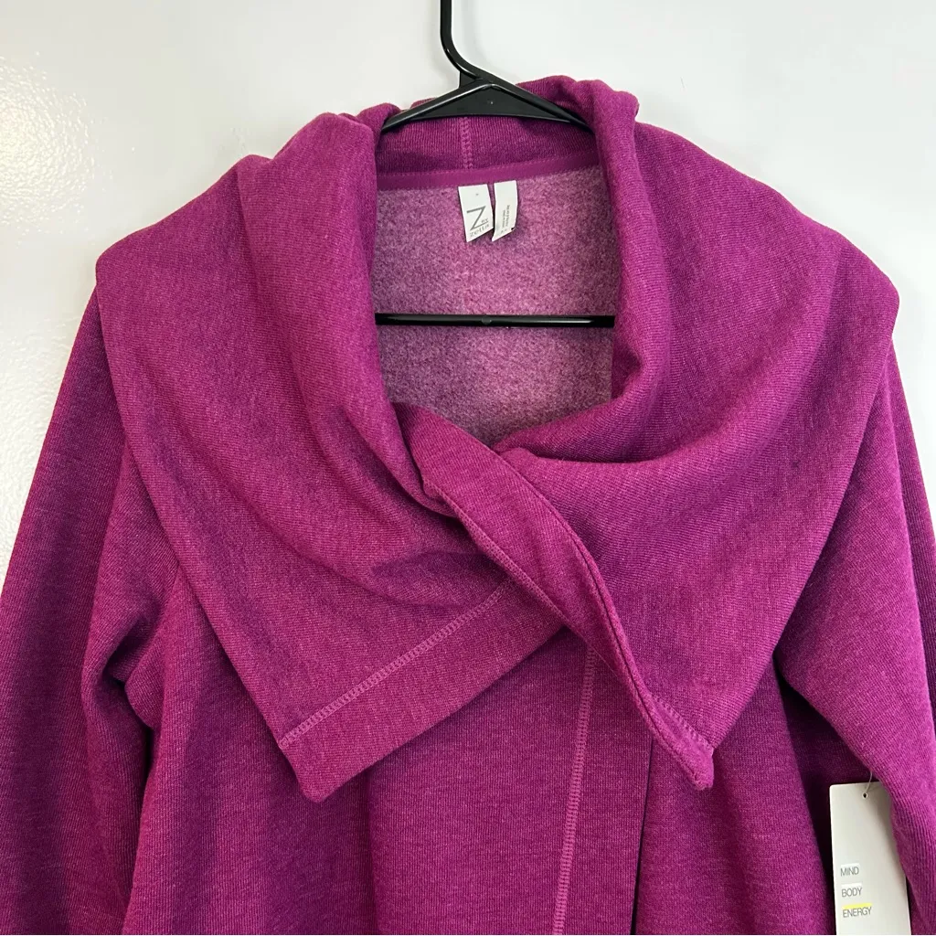NWT Zella Raspberry Oversized Shawl Collar Open Front Draped Sweater  Medium - Image 5
