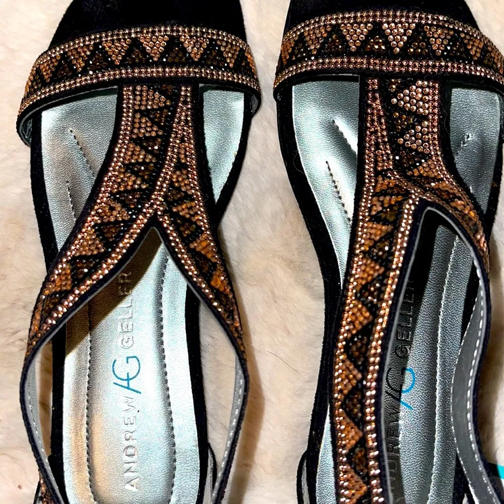 Andrew Geller  Rhinestone Memory Foam Sandal 6W - Image 6