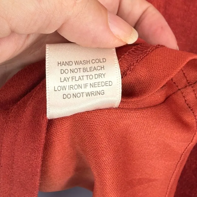 Skies are Blue Faux Suede Dress Sz M Soft Grunge Whimsigoth Y2K Rust Earthy Lace - Image 9