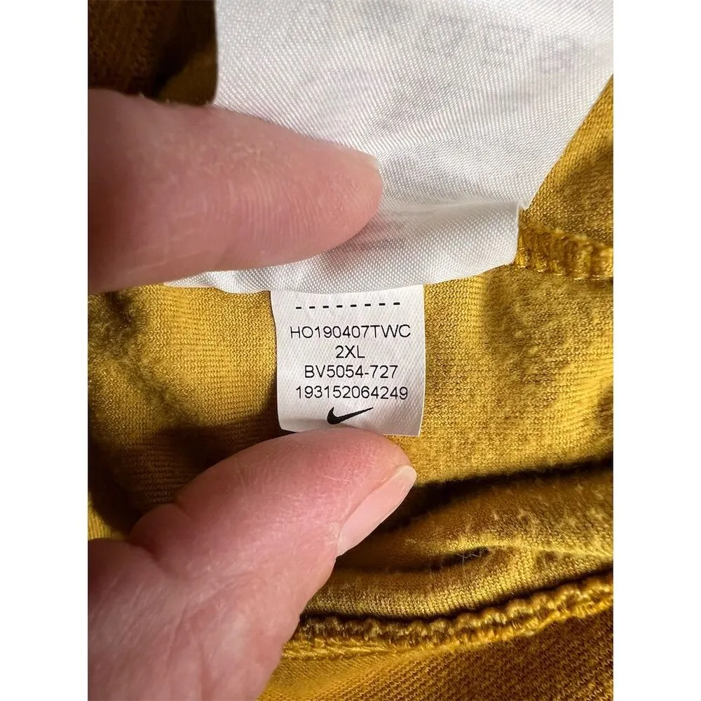 Nike Women's Velour Hoodie XXL Gold Colorblock Casual Fall Wear - Image 6