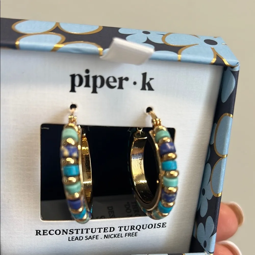 Piper  K Reconstituted Turquoise Earrings ✨ - Image 4