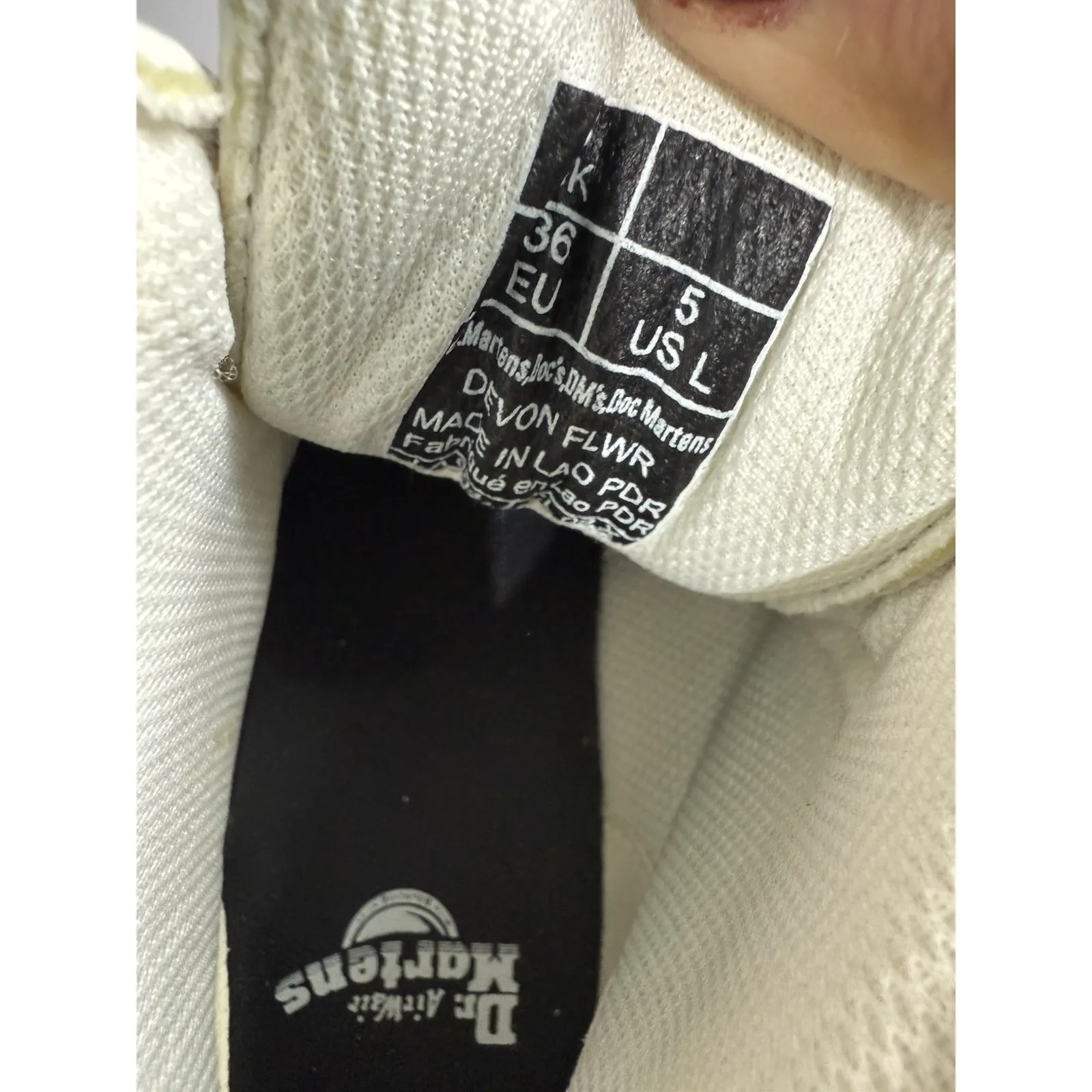 Dr. Martens Women's Devon Flower Leather Platform Boots - White Milled  Sz 5 - Image 5