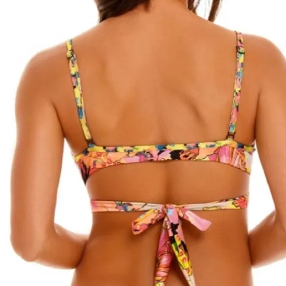 NWT Agua Bendita NECHI praia BIKINI TOP reversible shimmer FREE PEOPLE swim M - Image 4