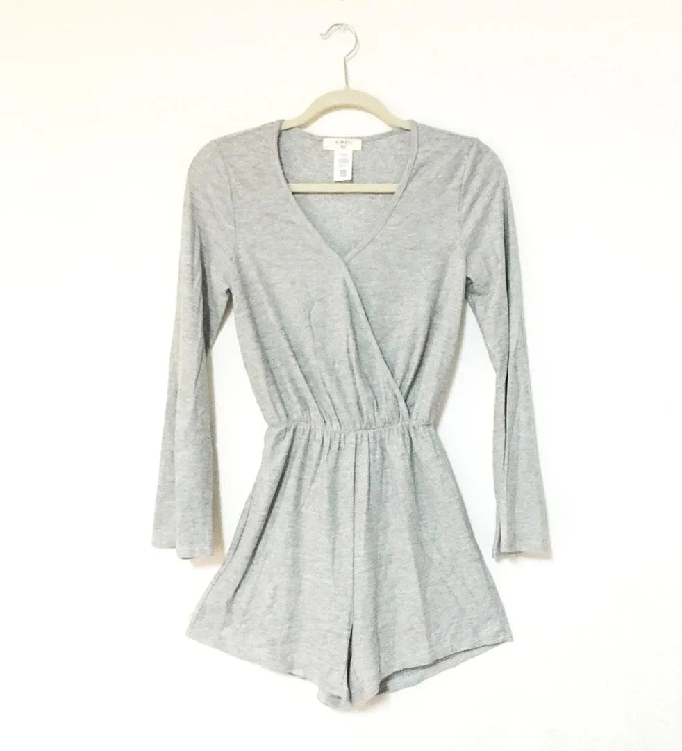 Flared Sleeves Comfy Lounge Boho Romper Gray - Image 5