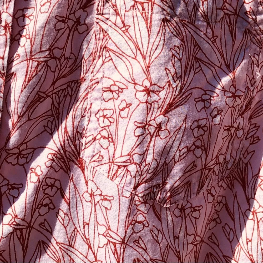 J. Crew Floral Cotton Long Sleeve BlouseTop Pull Over S - Image 4