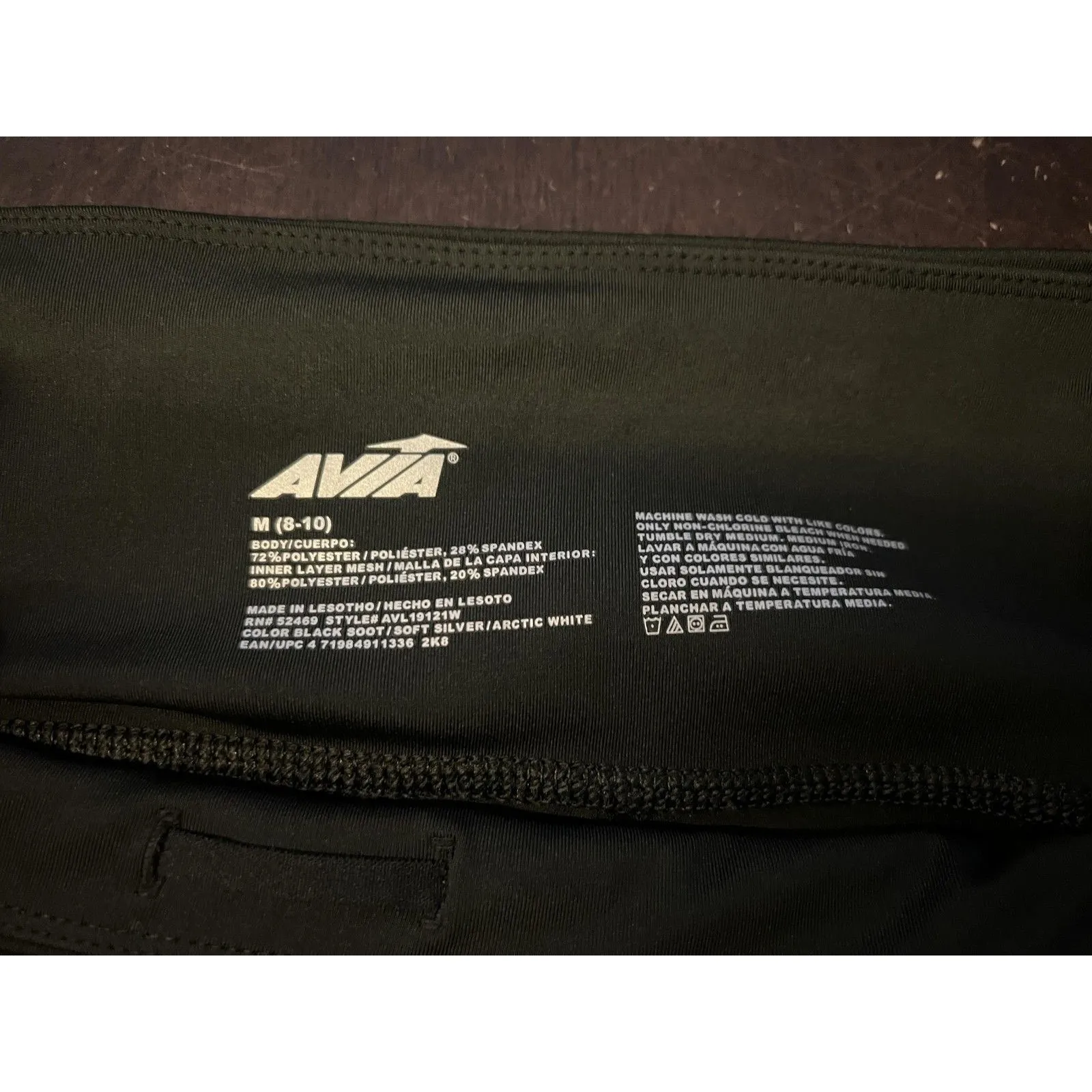 Avia Leggings Womens Medium Black White Colorblock Ankle Athletic Yoga Pants - Image 7