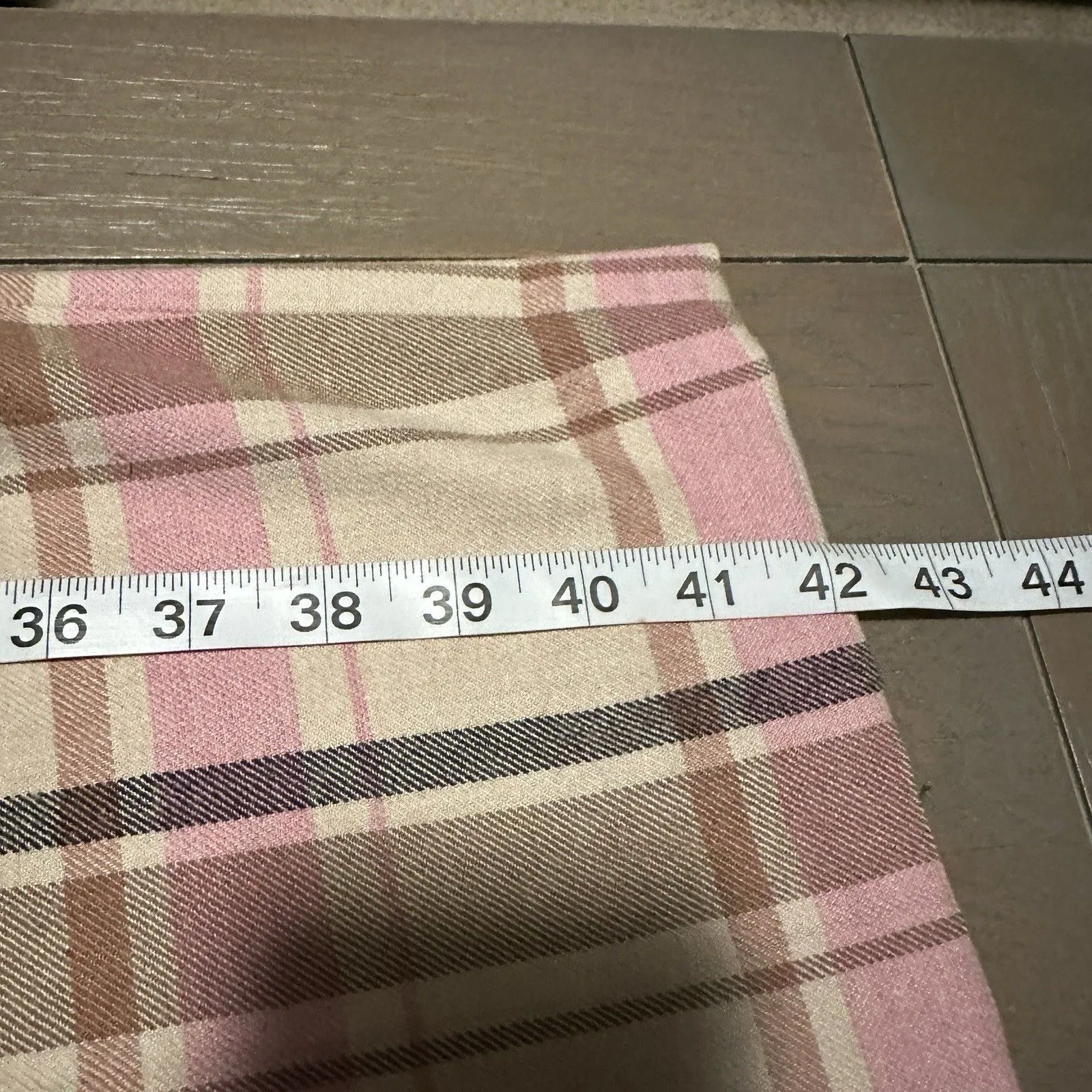 COS Pleated Wide-Leg Checked Trousers in a pink plaid Wool Blend Preppy - Image 8