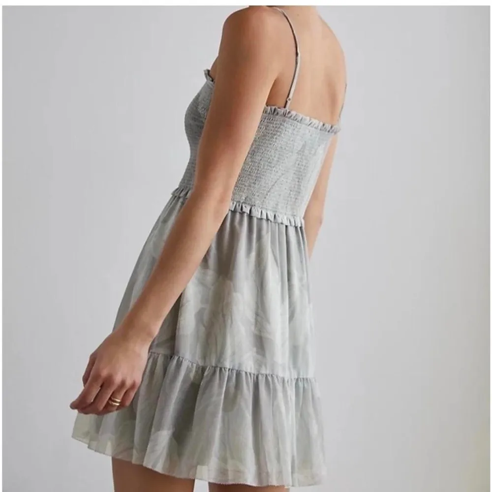 Wilfred Tempest Dress Smocked mini catamaran dusty blue ruffle square neck - Image 2