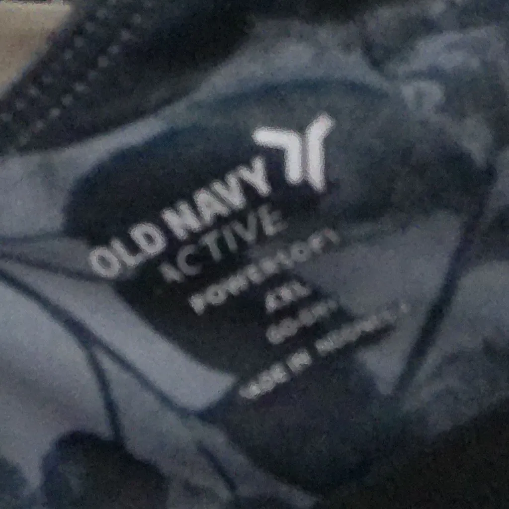 Old Navy Active Black & Gray Leaf Print Workout Tank with Bra - Image 3