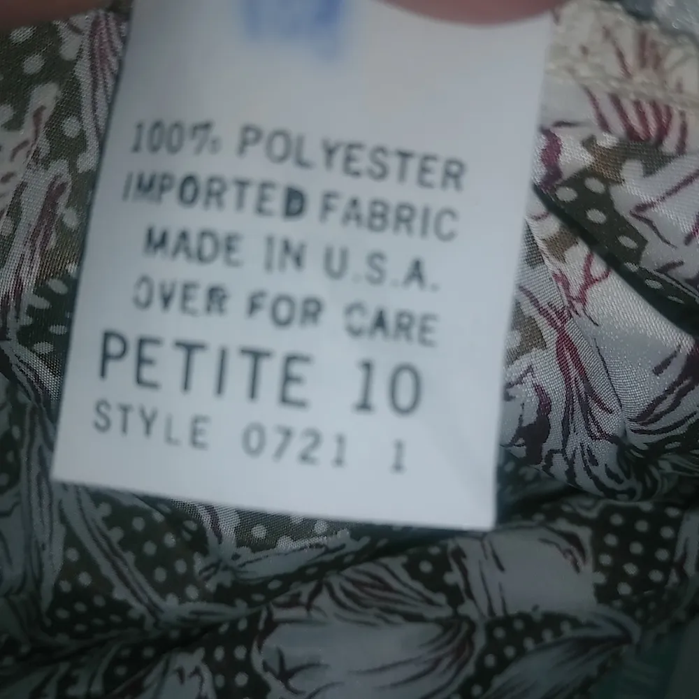 Leslie Fay 10P Petite Haberdashery Skirt Mauve Brown Floral Dots Pattern New! - Image 7