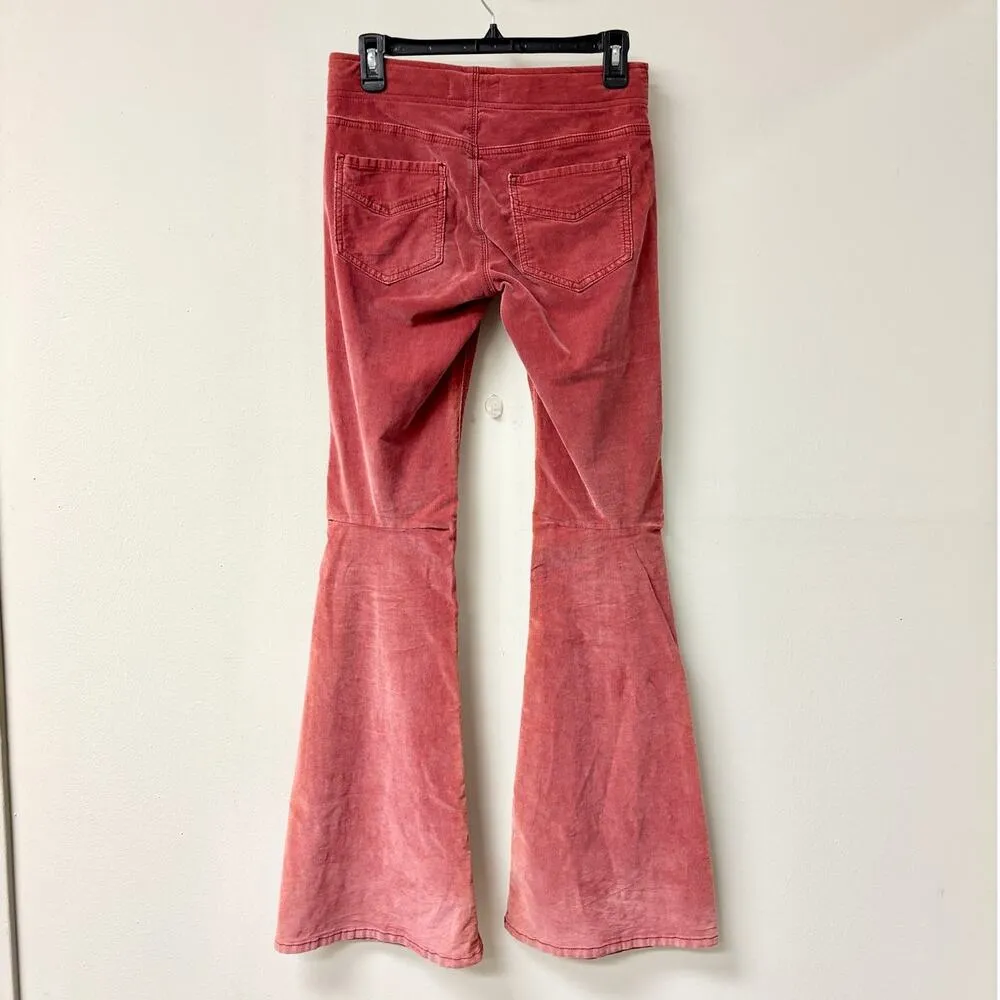 We The Free Penny Pull On Mid Rise Corduroy Flare Pants Royale Garnet Women's 26 - Image 4