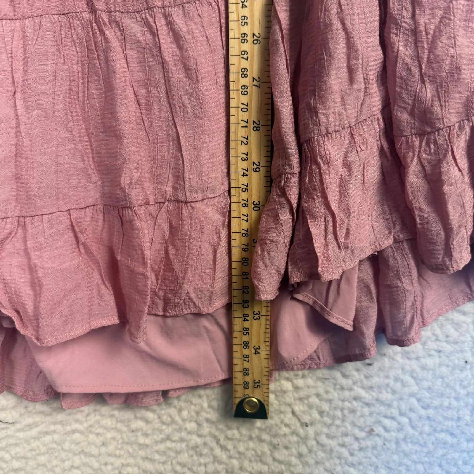 Princess Polly Dress Womens 12 Pink Gracelyn Mini Puff Sleeve Tiered Babydoll - Image 9