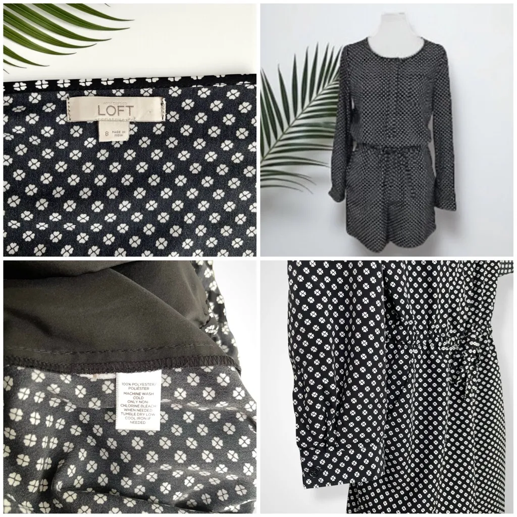 LOFT Black & White Printed Romper - Image 11