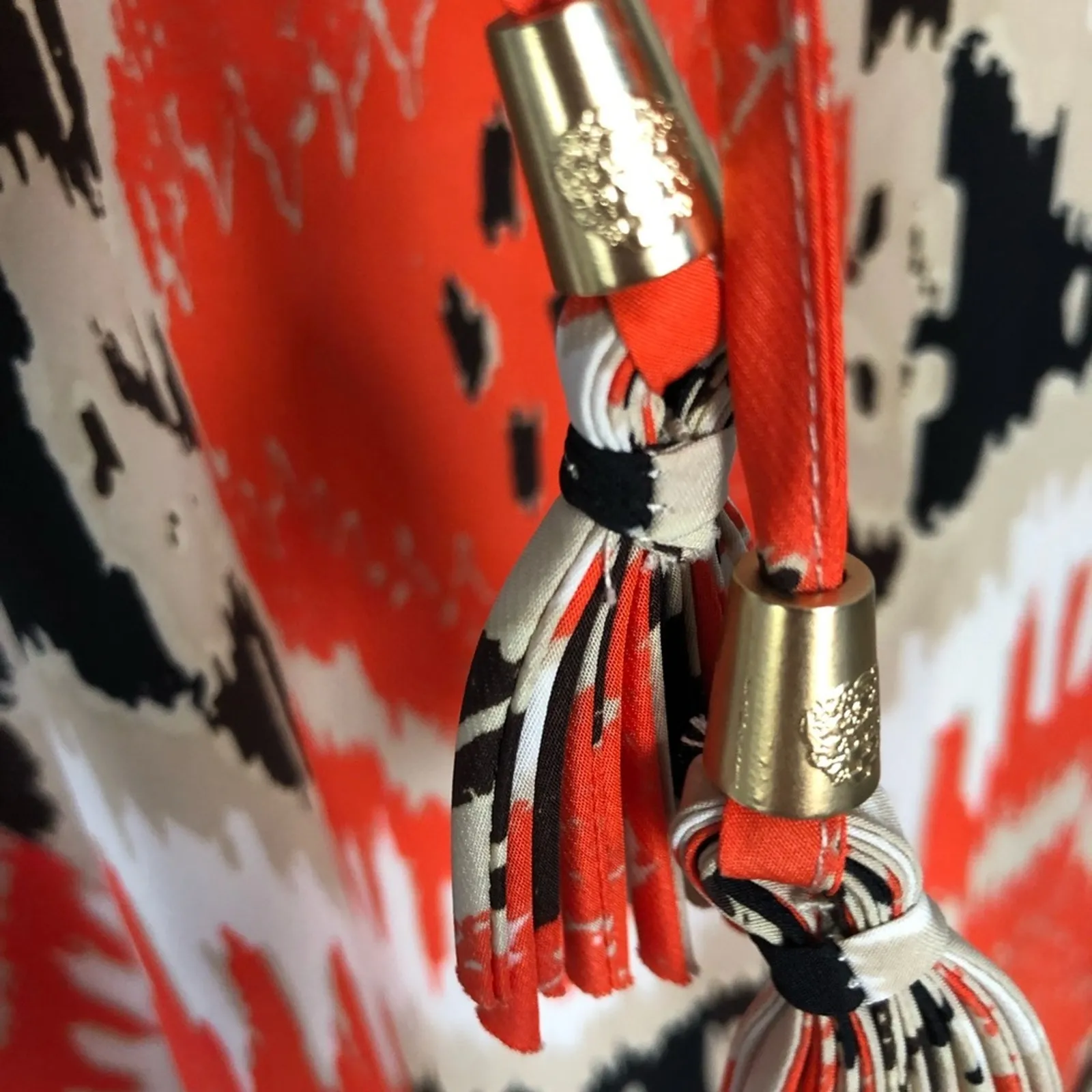 Vince Camuto Safari Tribal Caftan Top Medium Oversized Boho Scoop Neck - Image 15