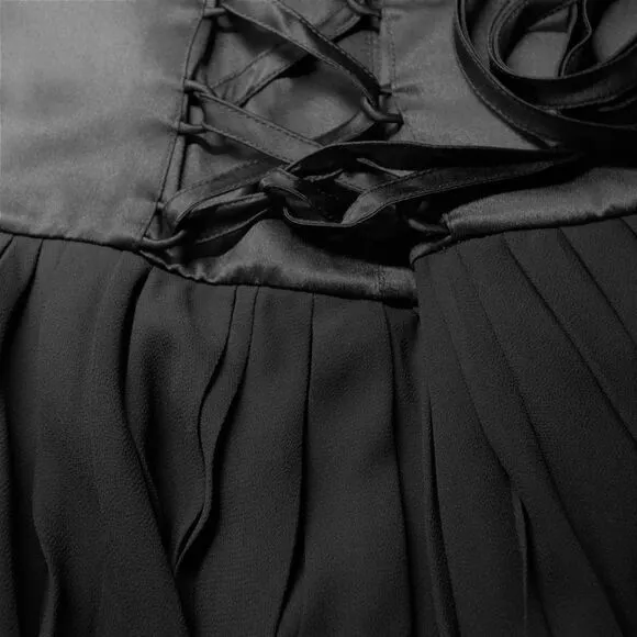 NEW Cinq à Sept Strapless 100% Silk Mini Dress, Black, US 8 - Image 13