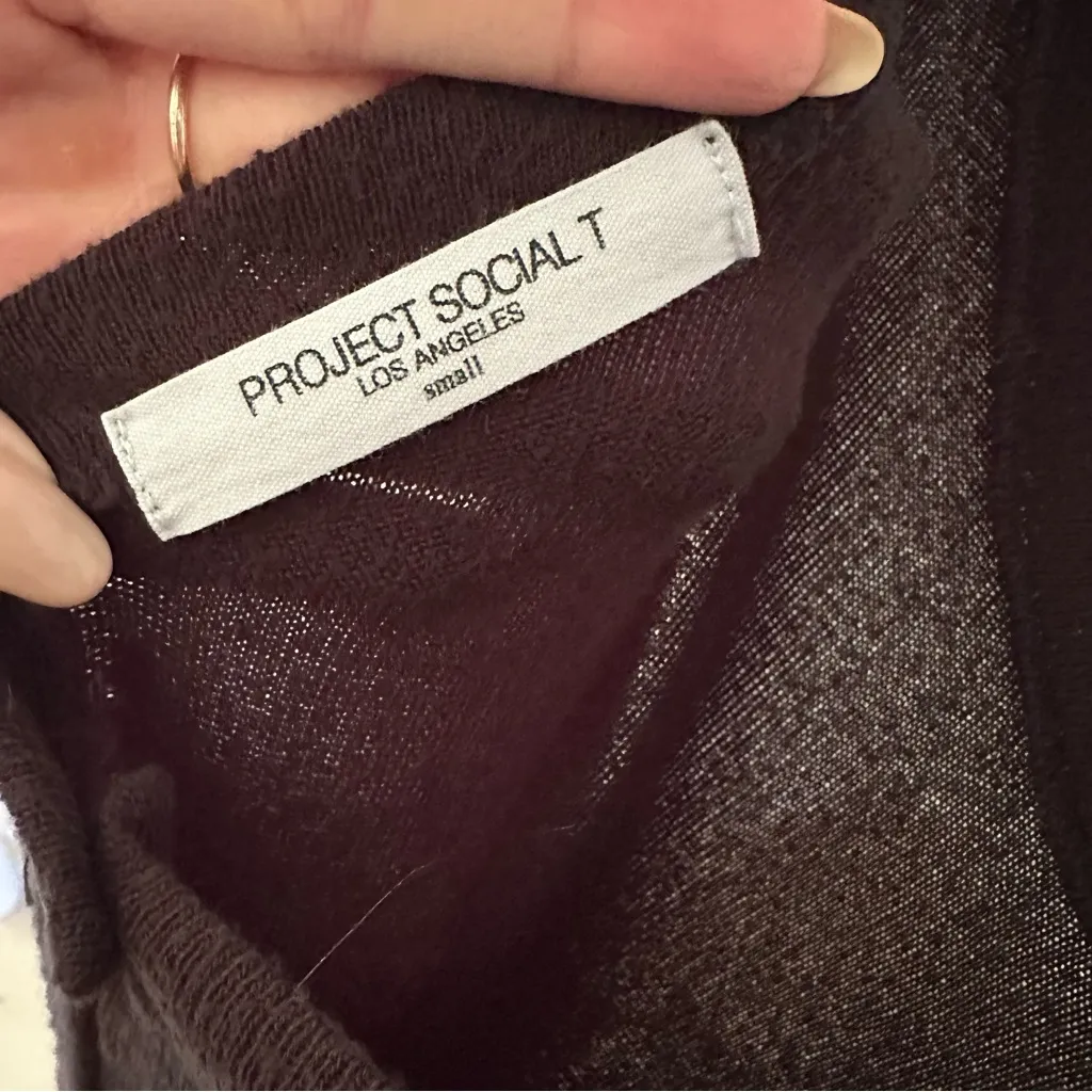 Project Social T Oversized Long Sleeve Tee Size Small Black - Image 2